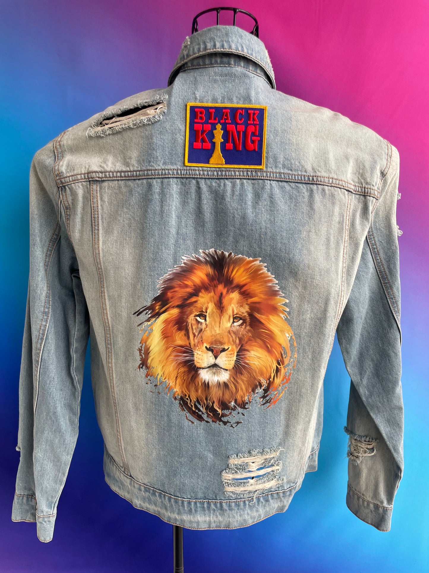 Black King & Lion Denim Coat