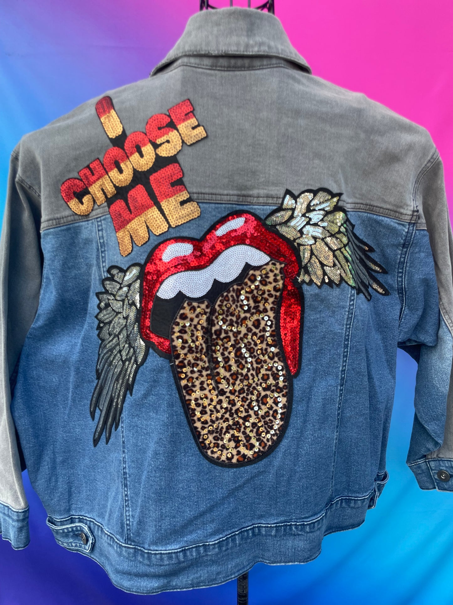 I Choose Me Tongue Edition Denim Coat