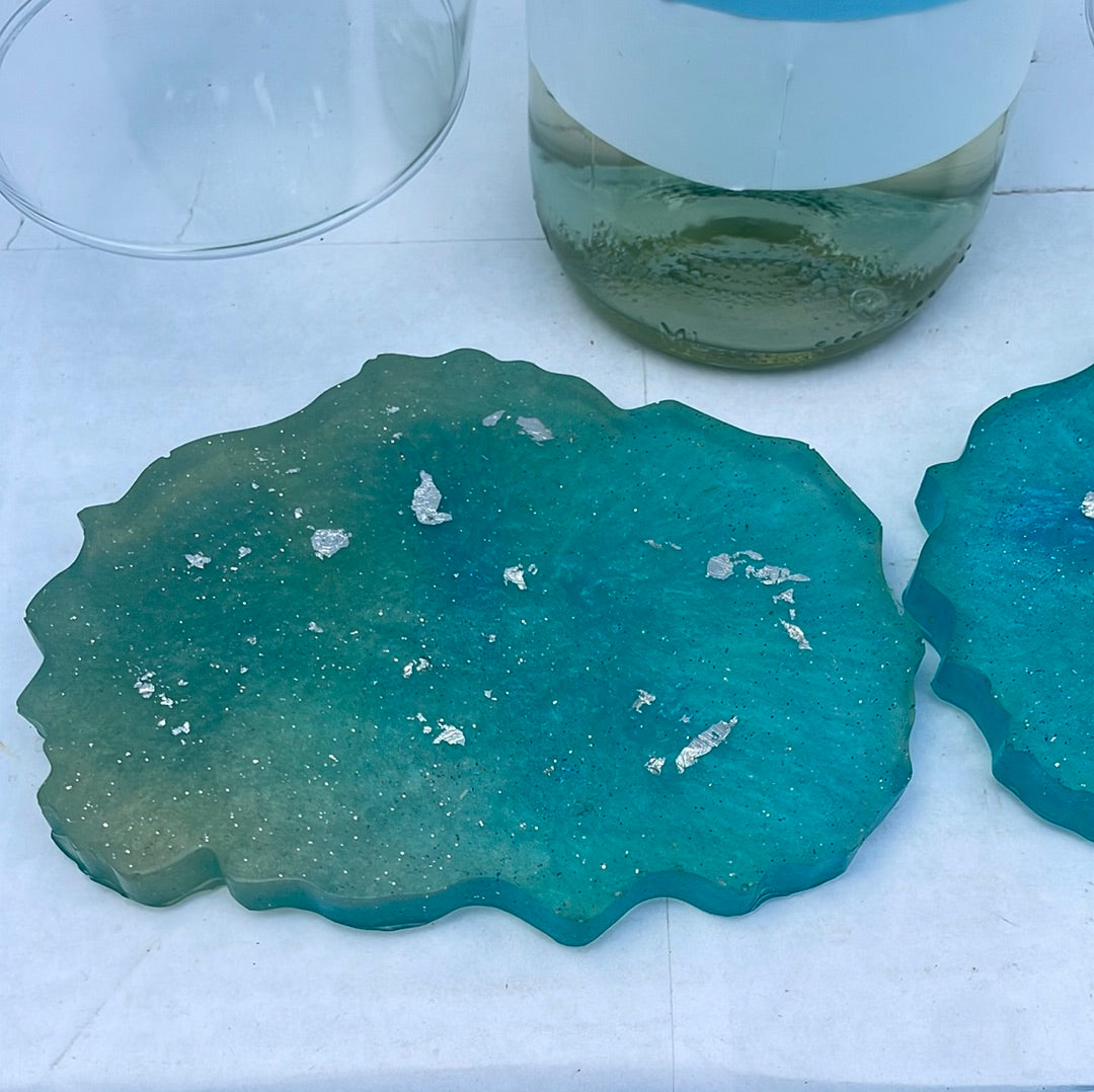 Blue & Green with Silver In Between Set