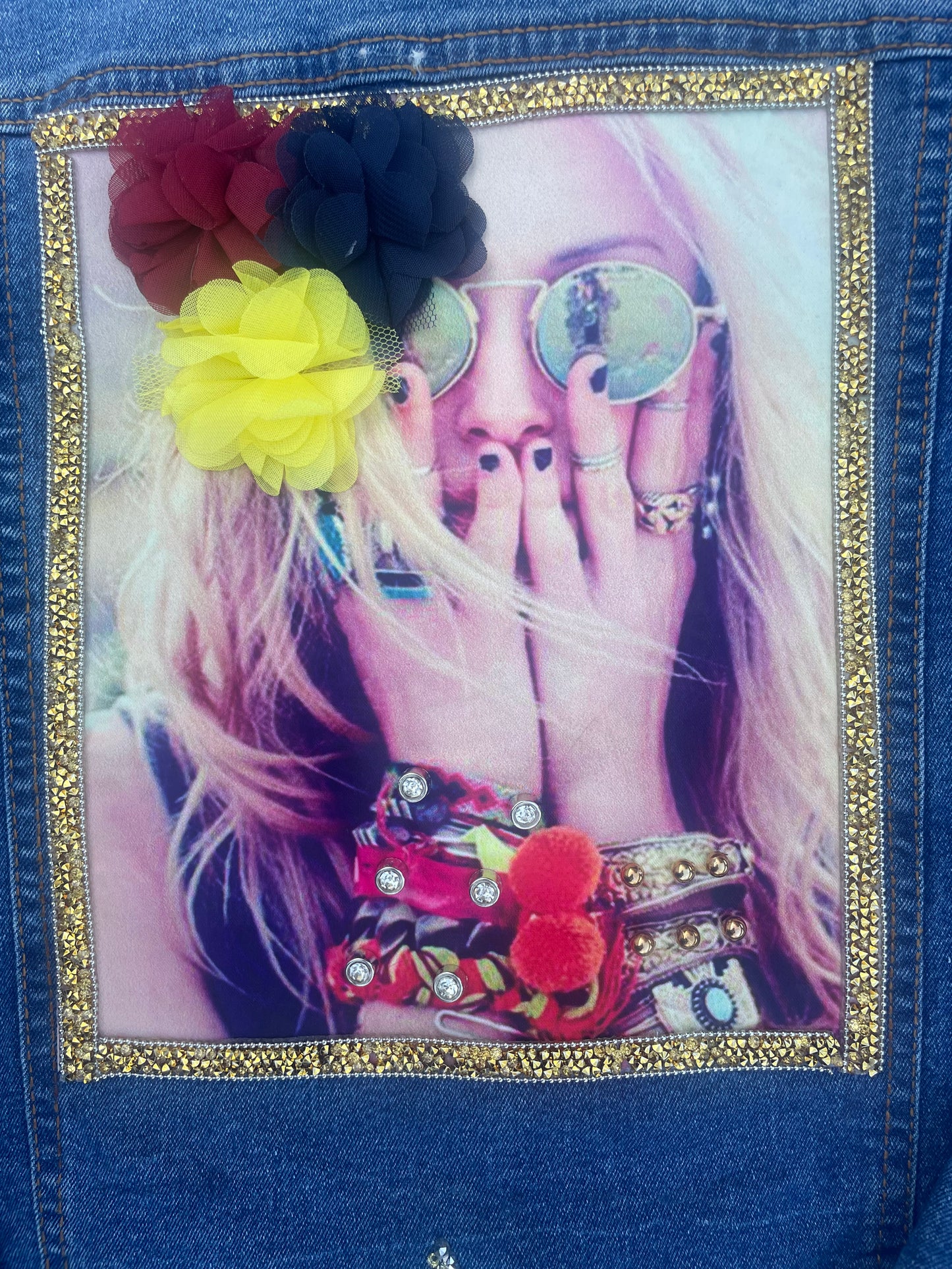 The Girl with the Flowers & Studded Bracelets