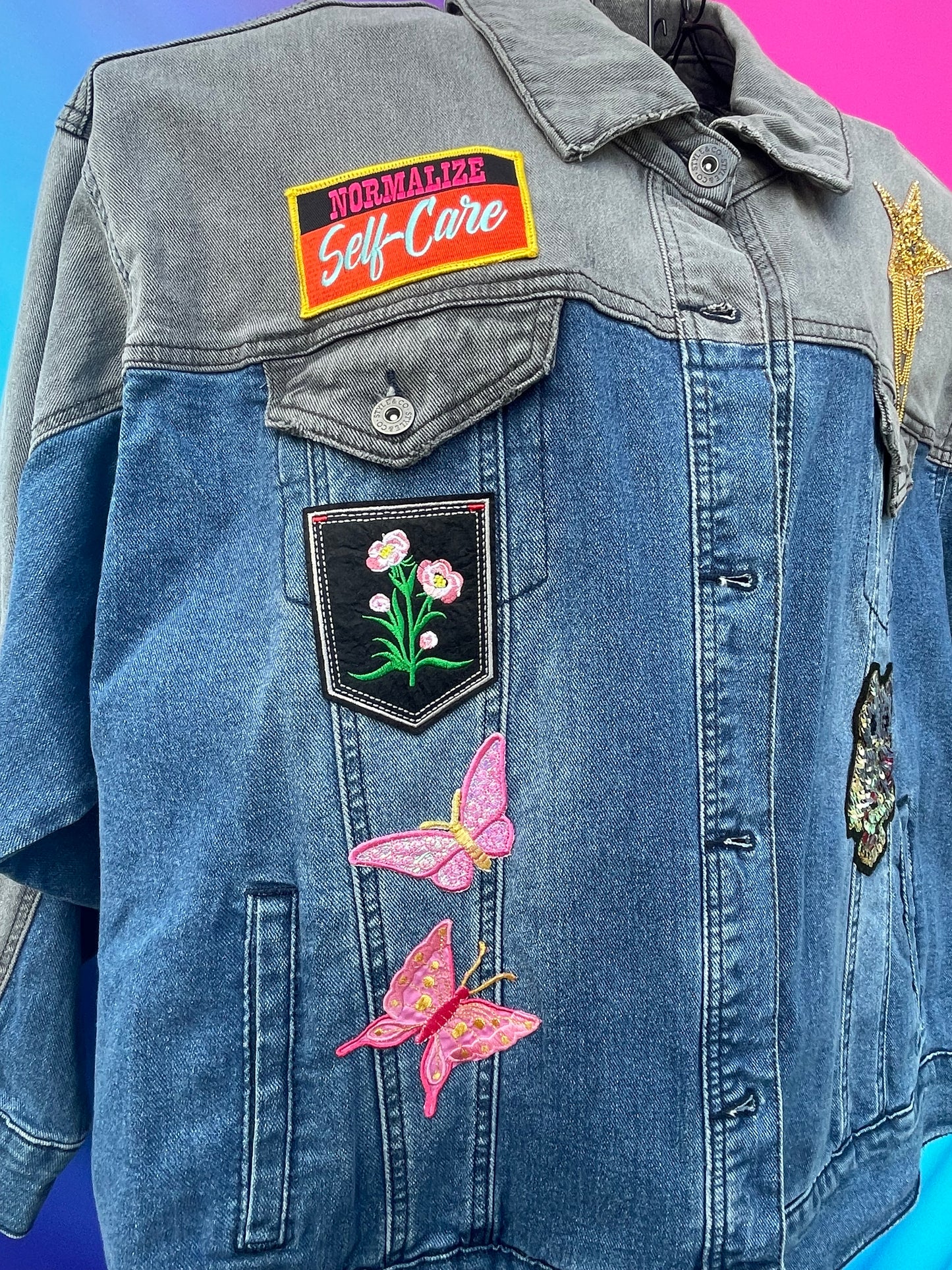 I Choose Me Tongue Edition Denim Coat