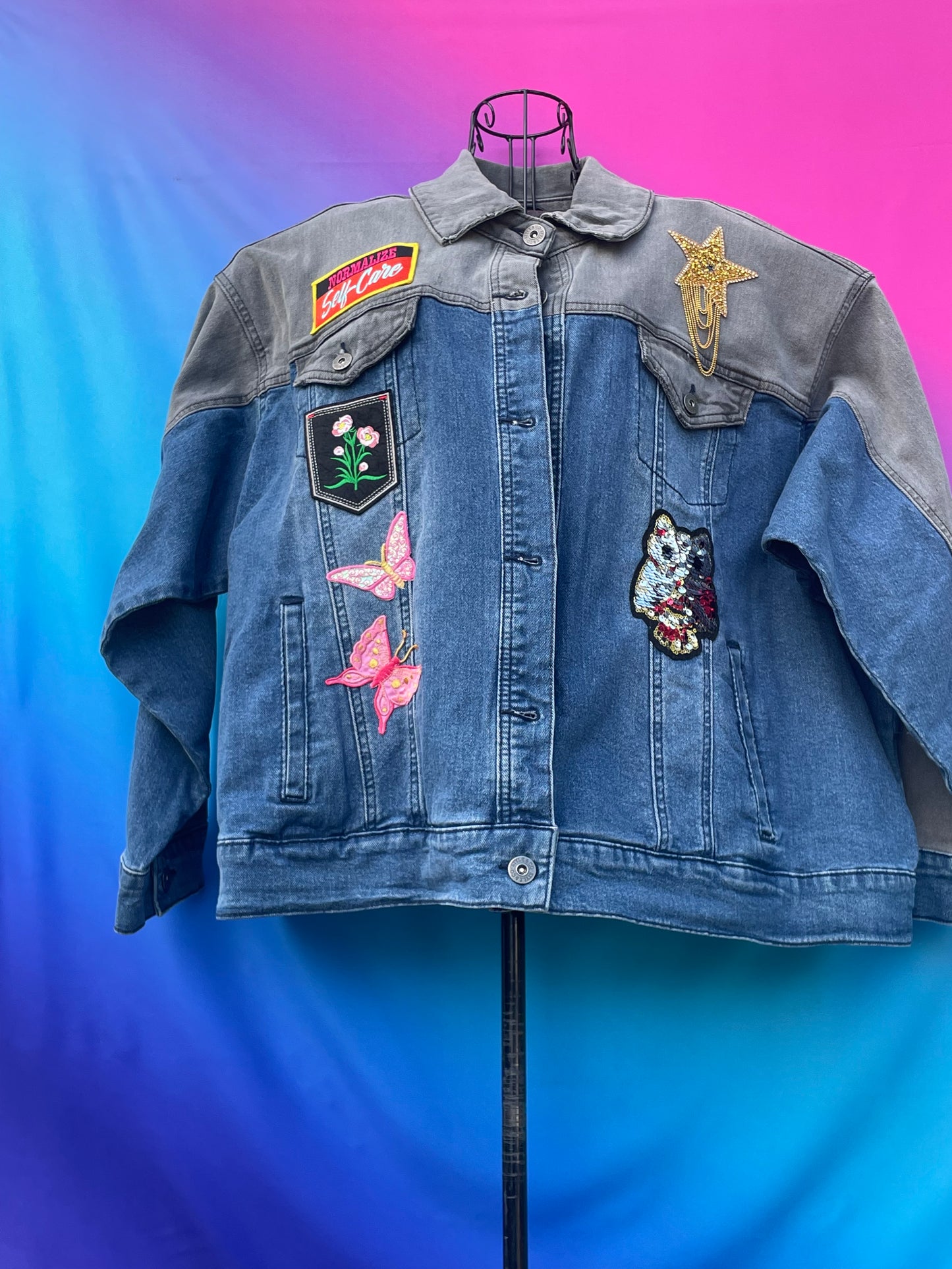 I Choose Me Tongue Edition Denim Coat