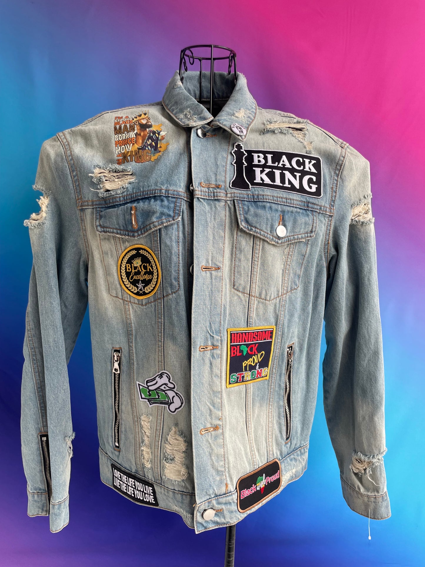 Black King & Lion Denim Coat