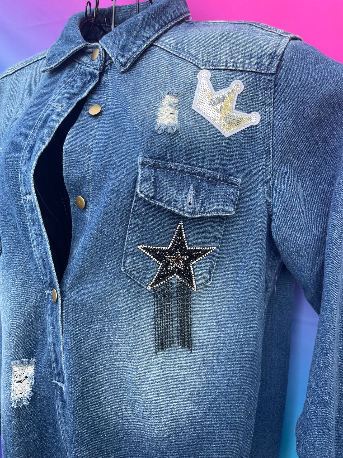 Queen Long Denim Shirt