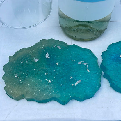 Blue & Green with Silver In Between Set