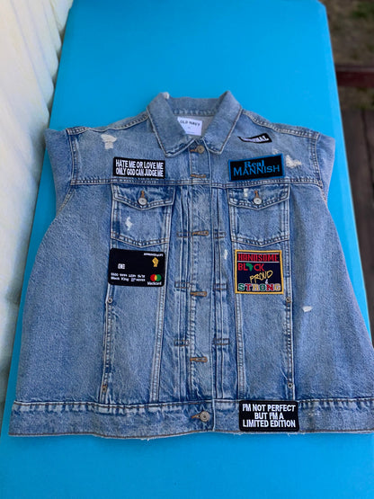 Black King Africa Jean Jacket