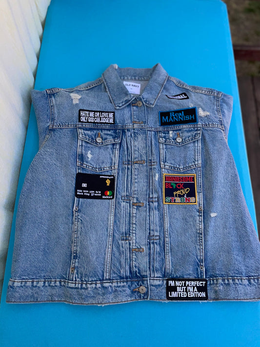 Black King Africa Jean Jacket