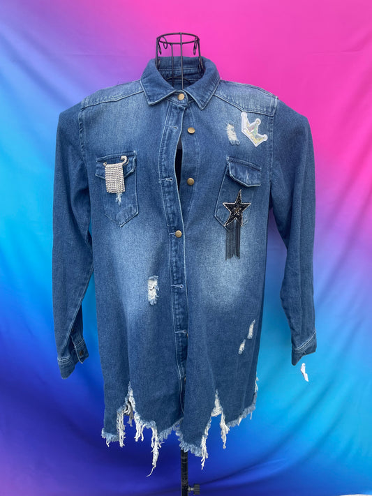 Queen Long Denim Shirt